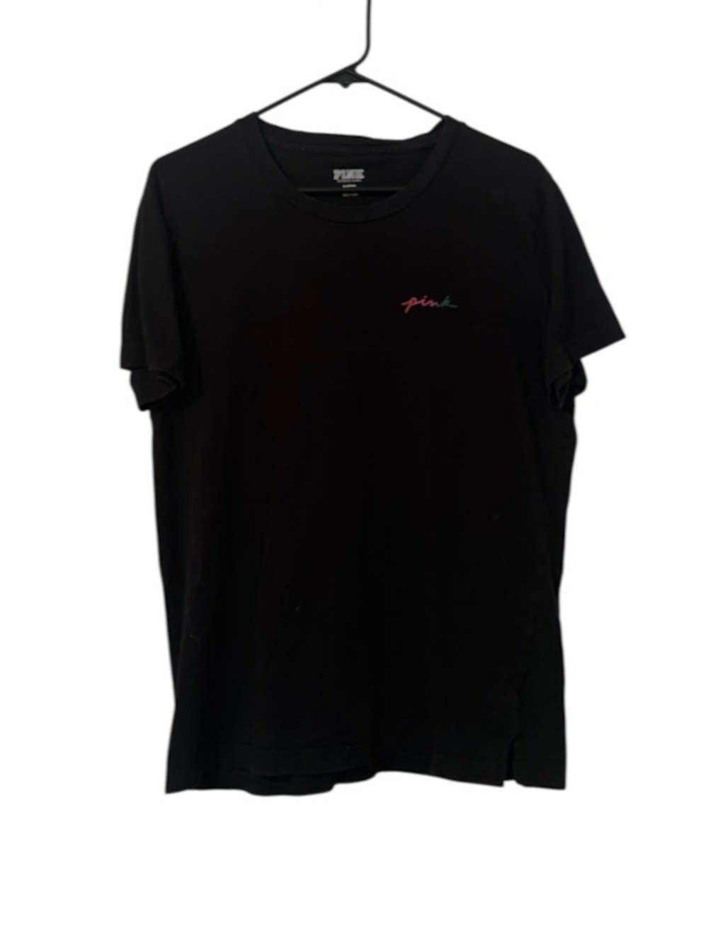 PINK Campus Rainbow Script Logo Tee